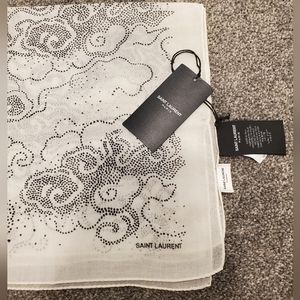 Saint Laurent square twill scarf